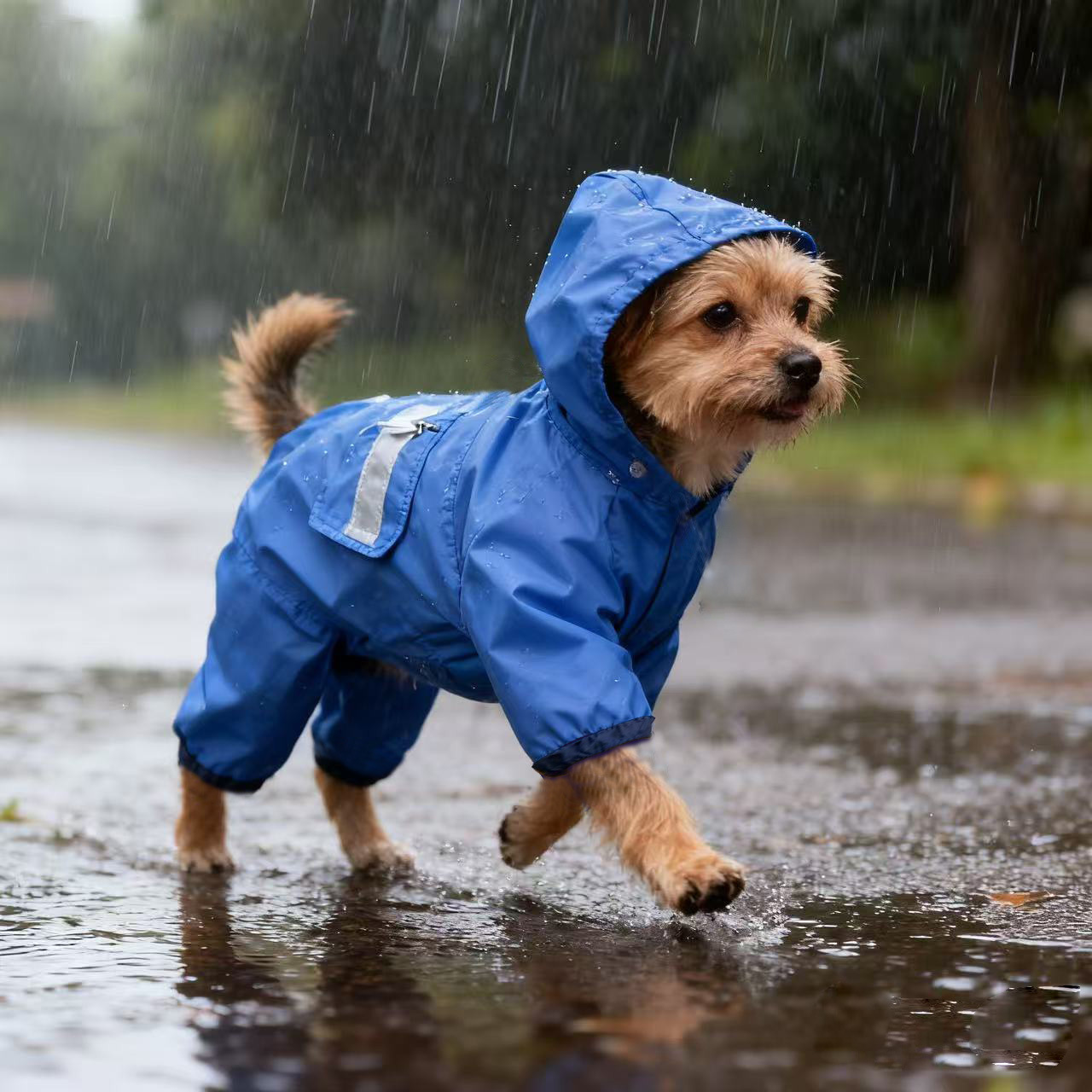 Impermeable de Cuatro Patas para Mascotas de Acrílico para Perros y Gatos image 1