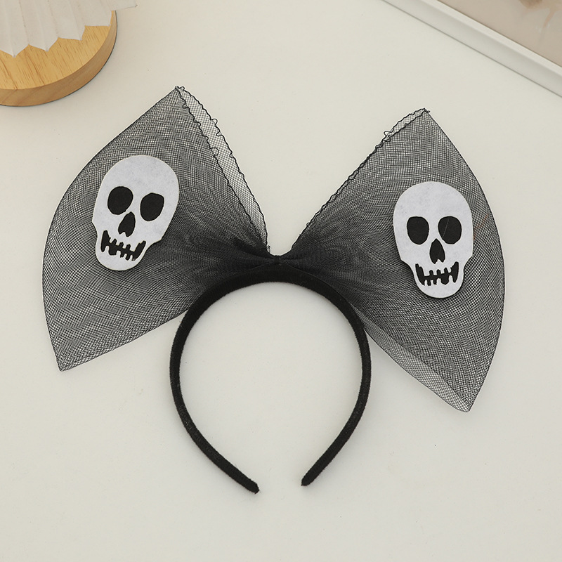 Halloween mesh ghost head bow