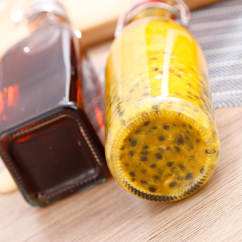 Botella de Vidrio para Jugos y Enzimas Hermética Reutilizable para Conservación de Bebidas