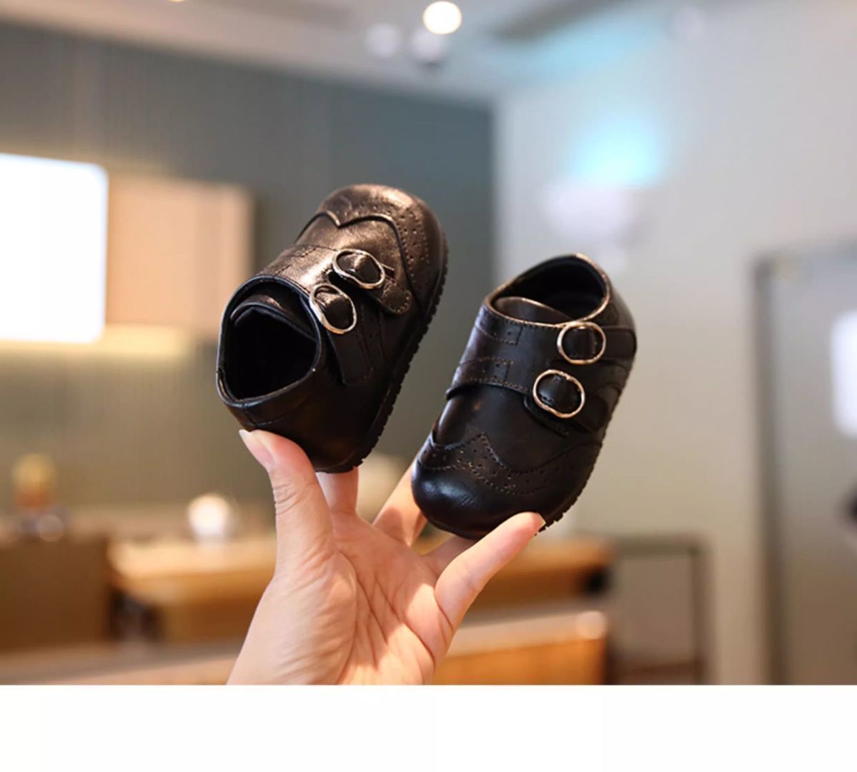 Schwarze Kinder Krabbelschuhe Aus Leder Mit Weicher Sohle_voghion.com