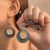 Retro fashionable earrings, European style, boho style, flowered