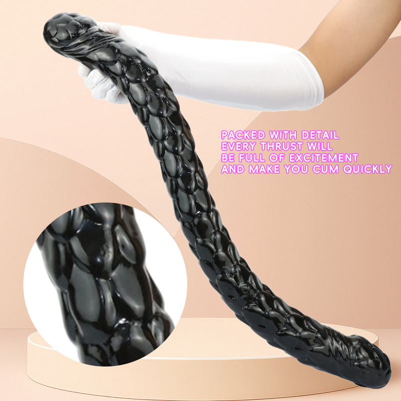 Double-Headed Extra-Long and Extra-Large Fish Scale Artificial Double-Headed Anal Plug Dildo Artificial Penis Adult Sm Lesbian Lesbian