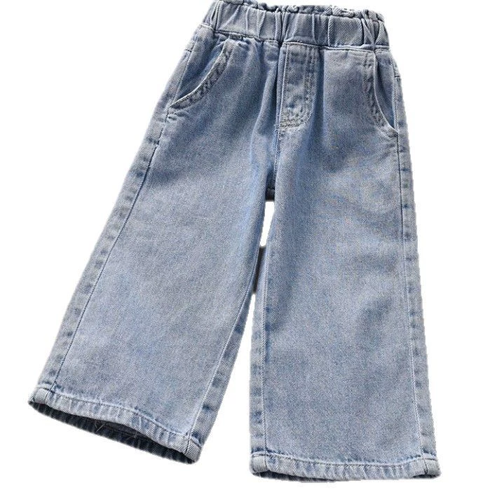 Spring jeans, children's thin trousers, western style, loose straight fit, for teenagers