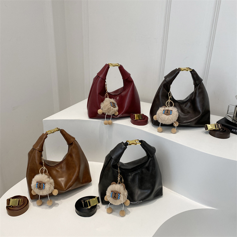 Corea del Sur INS moda moda bolso de brazalete de invierno 2024, nuevo retro simple bolso de hombro bolso de mujer