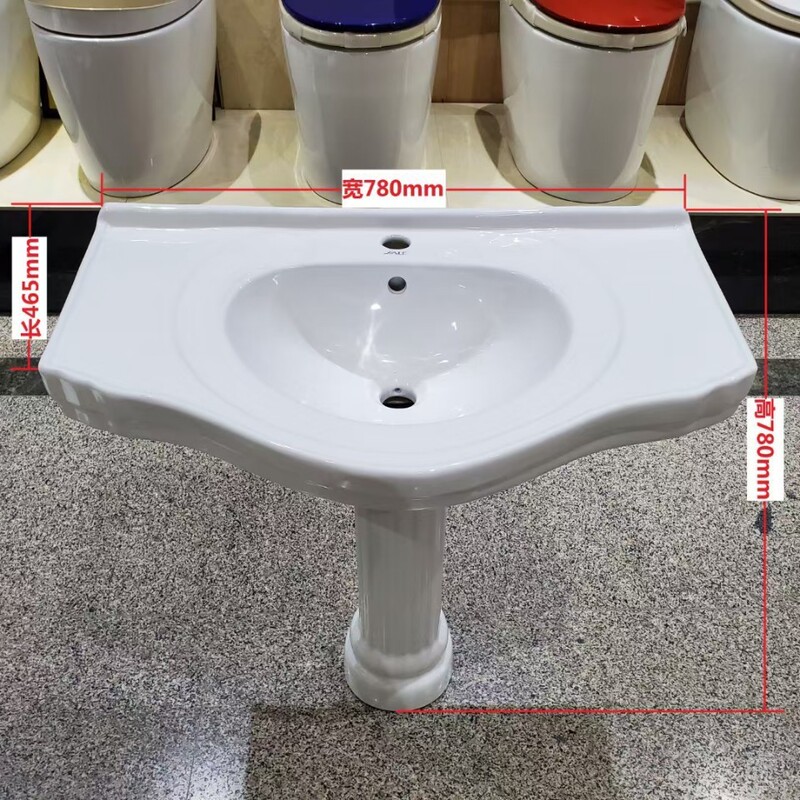 セラミック柱洗面器60連板ワイド洗面器工事専用メーカー直供高温焼成セラミック洗面器|undefined