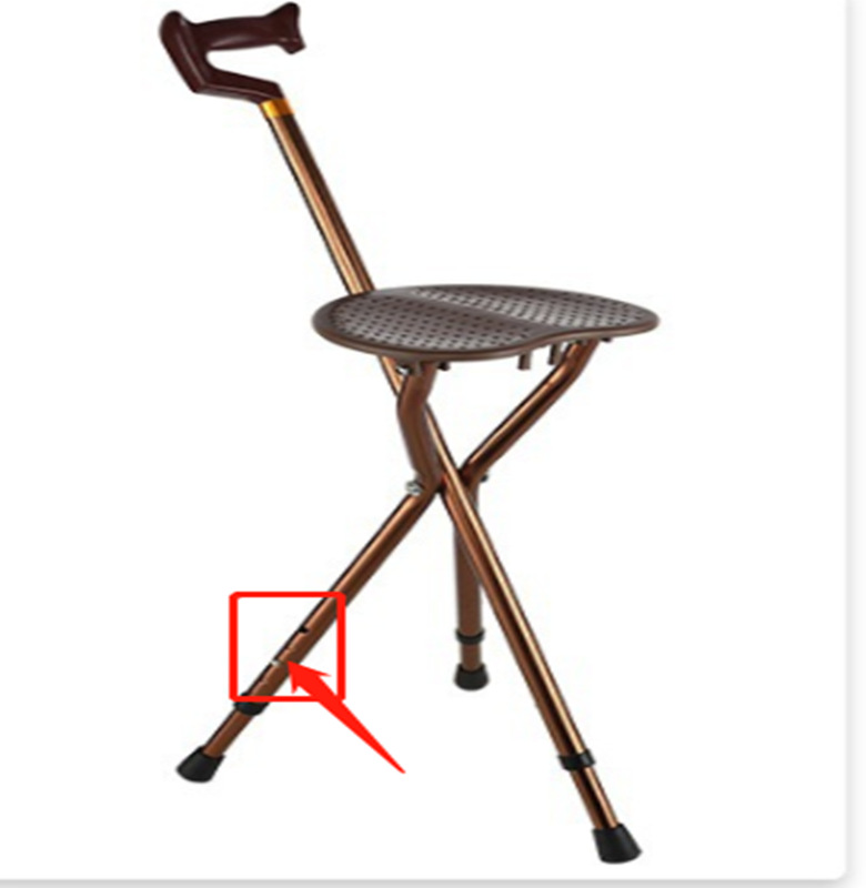 Fábrica al por mayor de acero inoxidable taburete ajustable aleación de aluminio plegable bastón silla con asiento taburete para caminar