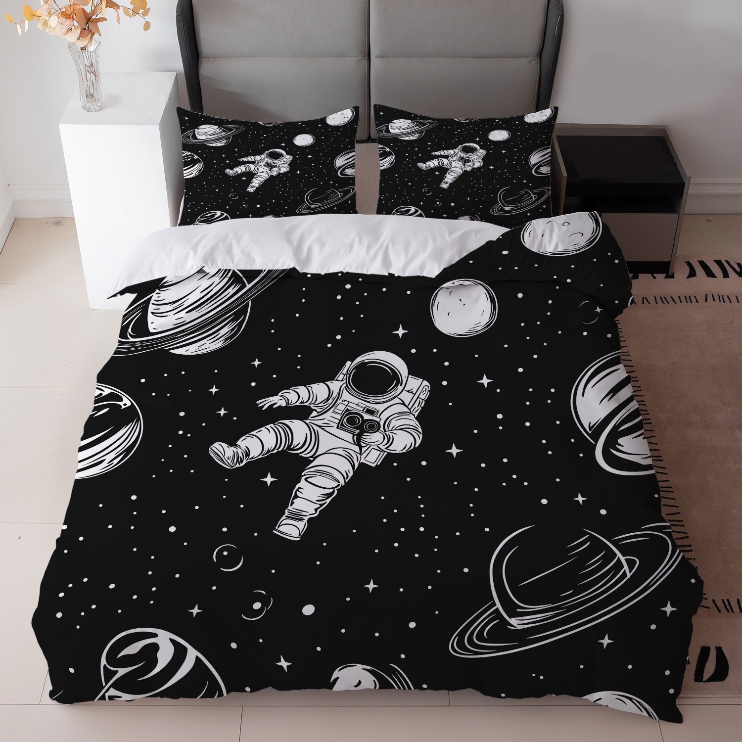 Transfronterizo textil doméstico astronauta suave impresión digital abrasión quilt kit fuente soporte de fábrica TEMU / JIT
