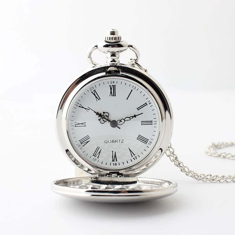 Wholesale Glossy Roman Letter Quartz Pocket Watch Female Alloy Round Watch Student Retro Fashion Arabic Numerals