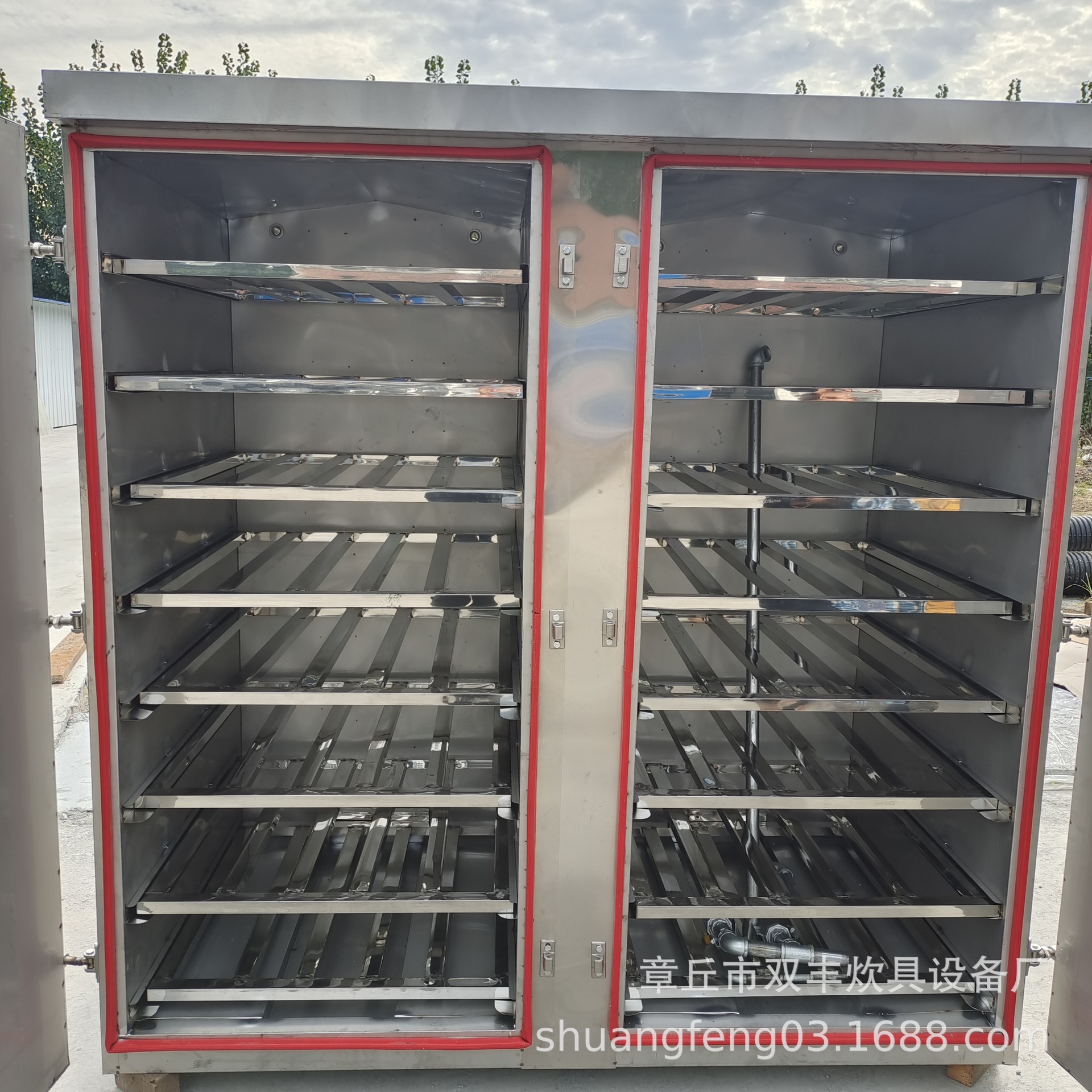 供应电脑操控蒸房 双门72盘醒蒸一体馒头蒸房 酒店双门双车蒸房