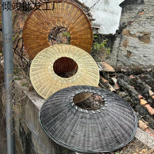 Bamboo Weaving Hero's Conical Hat Props Japanese-Style Conical Hat Hengdian Filming Props Hat