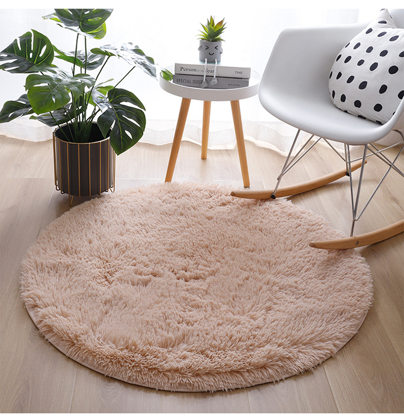 圆形地毯,地垫地毯,丝毛地毯,床边毯,简约地毯,毛绒地毯