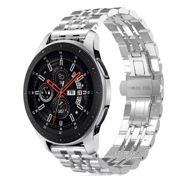 Ремешок для умных часов из нержавеющей стали с семью звеньями, подходит для Samsung Galaxy Watch 7/6/5 и Huawei GT4.
