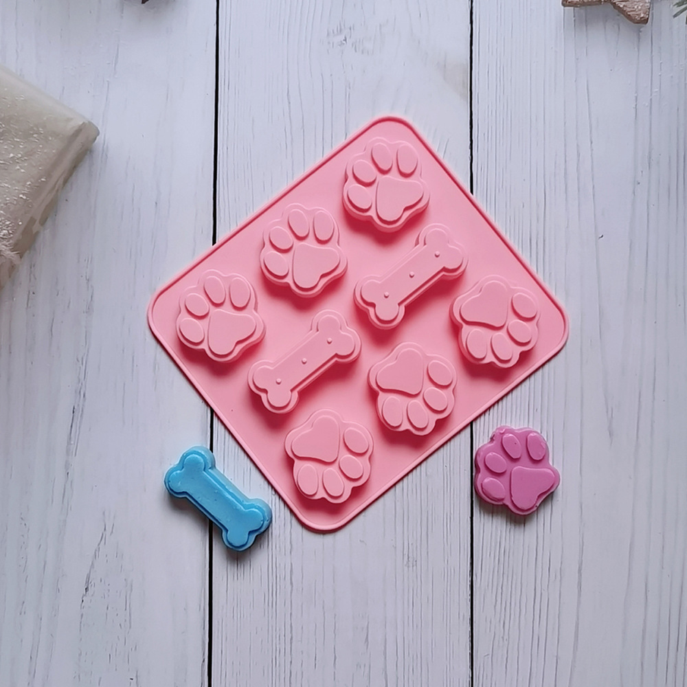 6 huesos de garra de gato 78 molde de silicona pastel helado pudín molde de postre jabón utensilios de cocción