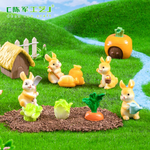 Micro landscape creative farm pastoral bunny doll gardening diy landscape decoration accessories desktop small ornaments