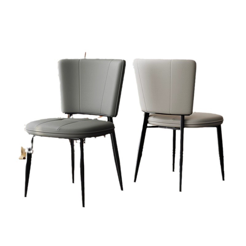 Sillas de comedor italianas simples sillas de respaldo de diseño de alta gama de comedor de cuero de paquete suave