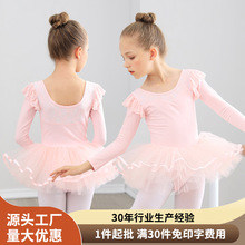 儿童舞蹈服长袖秋冬季芭蕾舞蹈裙女孩考级跳舞练功服中国跳舞服装