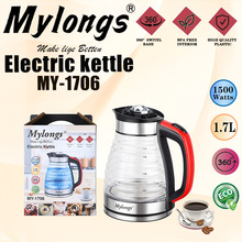 外貿出口工廠直銷大量現貨Mylongs MY-1706玻璃電熱水壺燒水壺