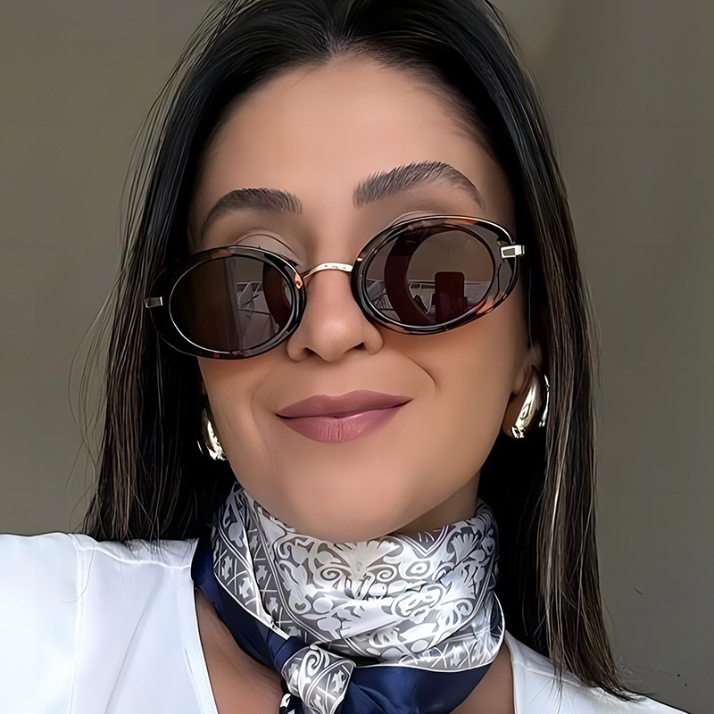 45g Weight Full Frame Glasses Structure Sunglasses Classification PC, UV400 Protection Lens Material Oval Frame Glasses Style Travel, Shopping Occasion Solid Color Pattern All Seasons Season Women's Gender Vacation, Streetwear Style Vacation Streetwear Solid Color PC UV400 Protection Oval Frame Full Frame Women's Sunglasses 3