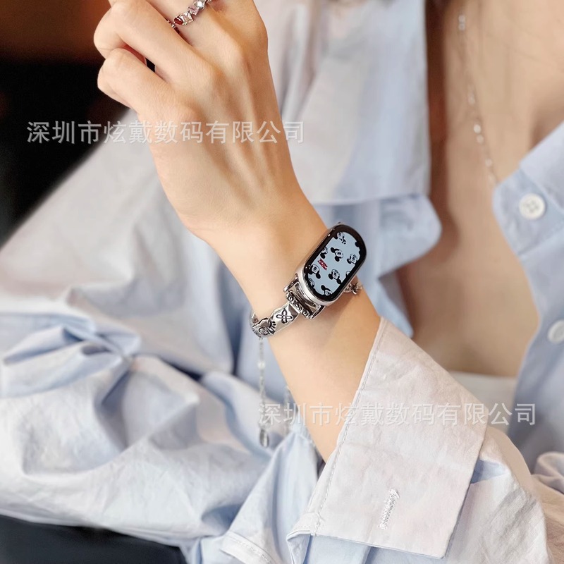 Xiaomi Mi Band 10 ストラップ 9 セラミックバージョンメタル猫ブレスレットチェーン 8nfc リストバンドガールズシニアインに適しています|undefined