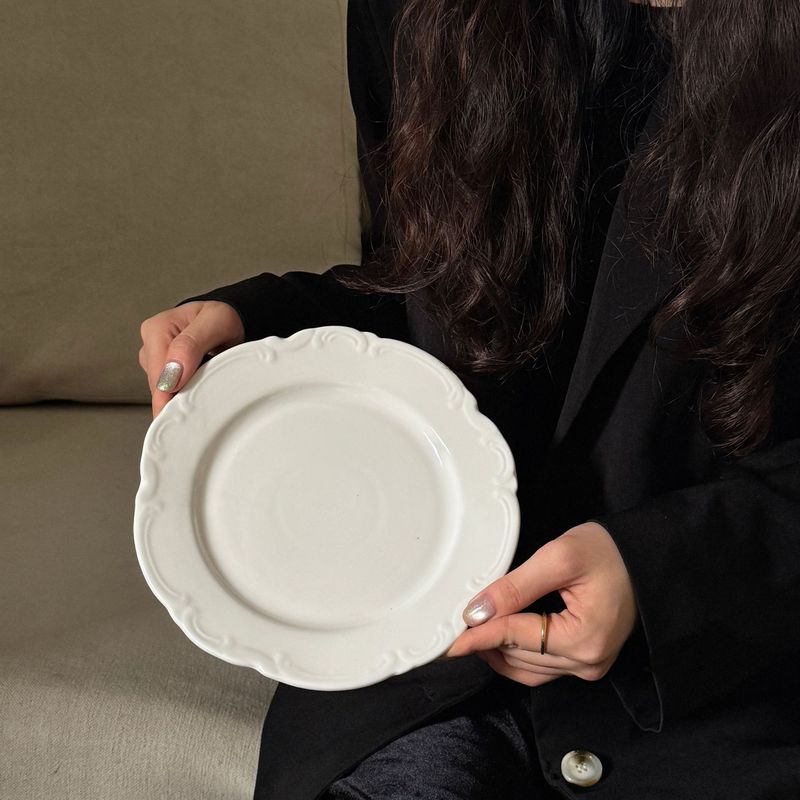 フランス中世スタイルの古典的な重工業レリーフセラミック洋食プレートデザートプレートシリーズ卸売|undefined