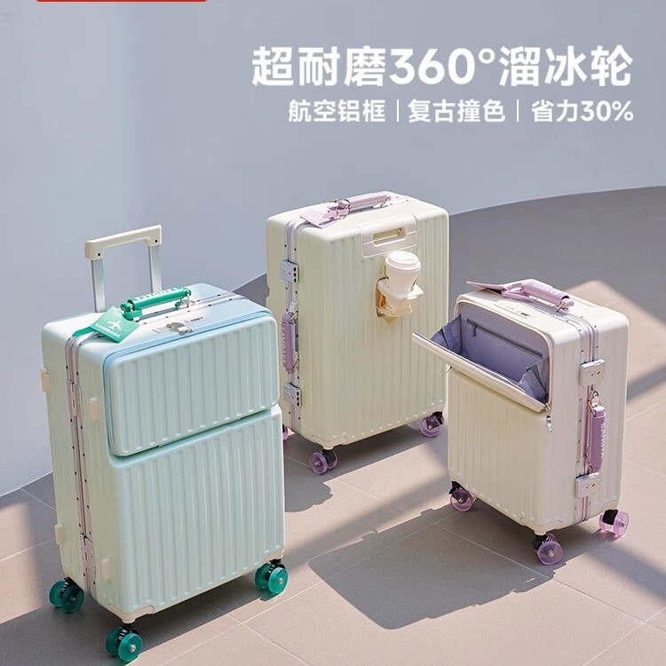 2025년 여학생을 위한 새로운 여행가방, 멋지고 튼튼하며 내구성이 뛰어난 24inch 남학생을 위한 알루미늄 프레임 비밀번호 트롤리 여행가방
