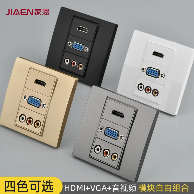 Стена 86 компьютер ТВ HD 4K мультимедийная панель HDMI+VGA+три отверстия лотос аудио видео розетка