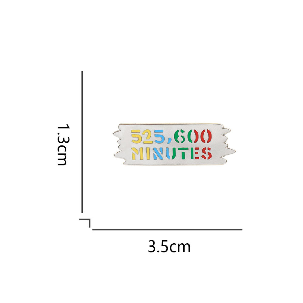 525,600 Minutes Lapel Pin Rental Inspiration Brooch Musical Quote Badge Creative Novelty Gift