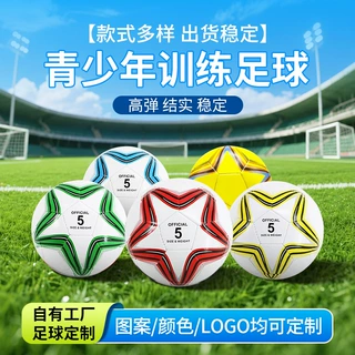 跨境厂家定制5号足球印logo图案学生青少年成人球队训练比赛足球