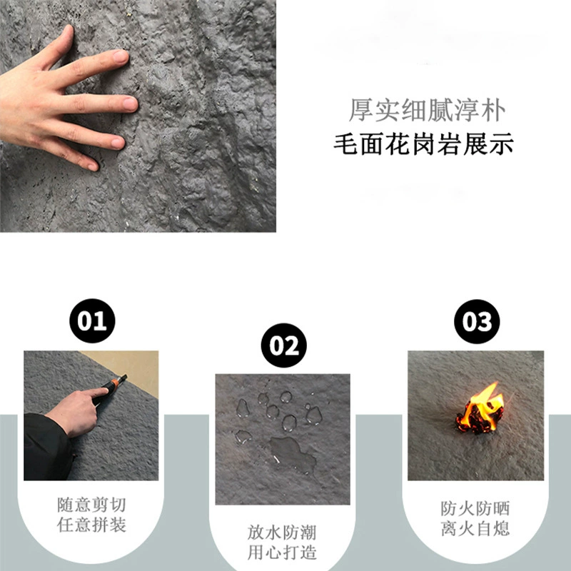 Manufacturer soft porcelain rough surface granite soft stone wall panel ultra-thin flexible bendable stone background wall decoration