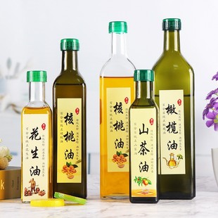 Oil bottle tea olive oil bottle glass empty bottle camellia oil bottle soy sauce vinegar seasoning bottle 250/1000/500ml