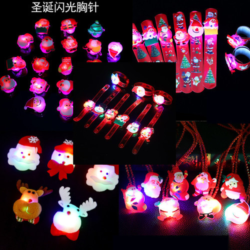 Christmas Toy Luminous Bracelet Luminous Ring LED Flash Pat Circle Children's Watch Necklace Decoration Gift