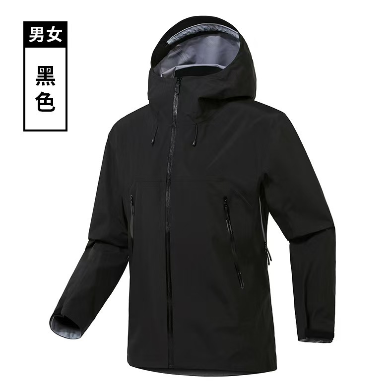 新款户外防风防水冲锋衣男女同款压胶硬壳情侣连帽外套春秋登山服|undefined