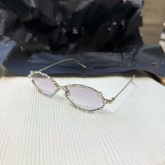 镶钻时尚金属圆框欧美时尚太阳镜休闲百搭高级感显瘦夏季防晒墨镜