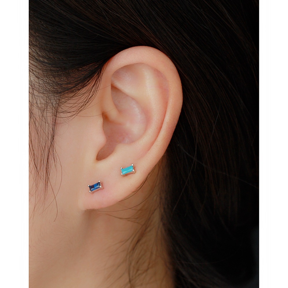 Zircon Inlay Material 1 Pair 925 Sterling Silver Zircon Geometric Earrings
