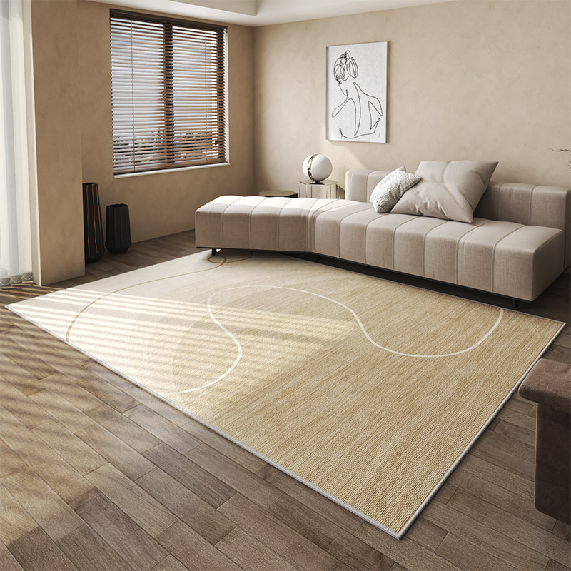 Alfombra de sala de estar Alfombra de piso simple de estilo crema Alfombra de borde de cama desechable para dormitorio, sofá doméstico de alta gama, mesa de centro, manta antideslizante
