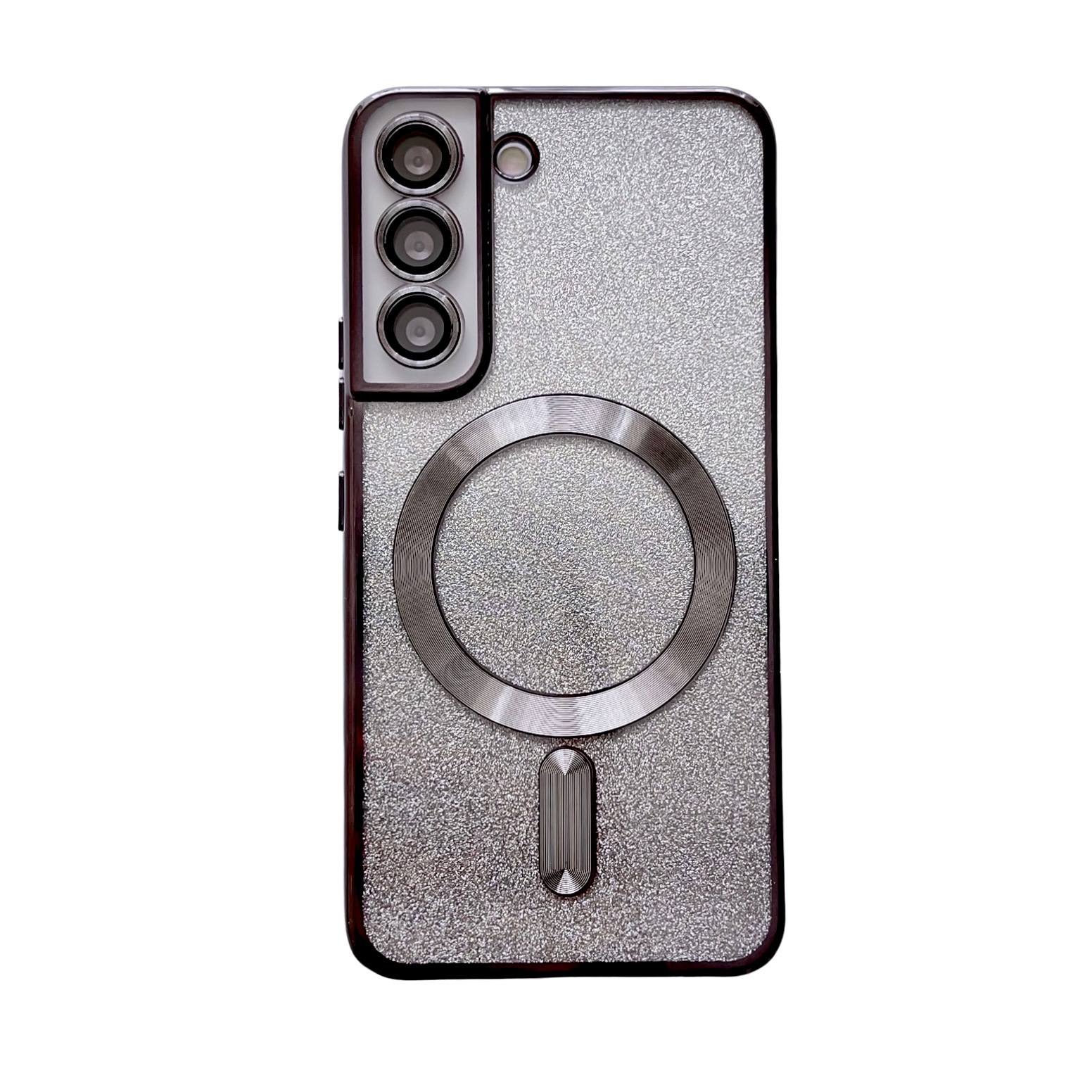 Funda Protectora para Teléfono Samsung S25edge con Degradado Brillante, Galvanoplastia, Succión Magnética, Apta para Lente S24U, Diseño de CD, Cubierta Protectora Suave