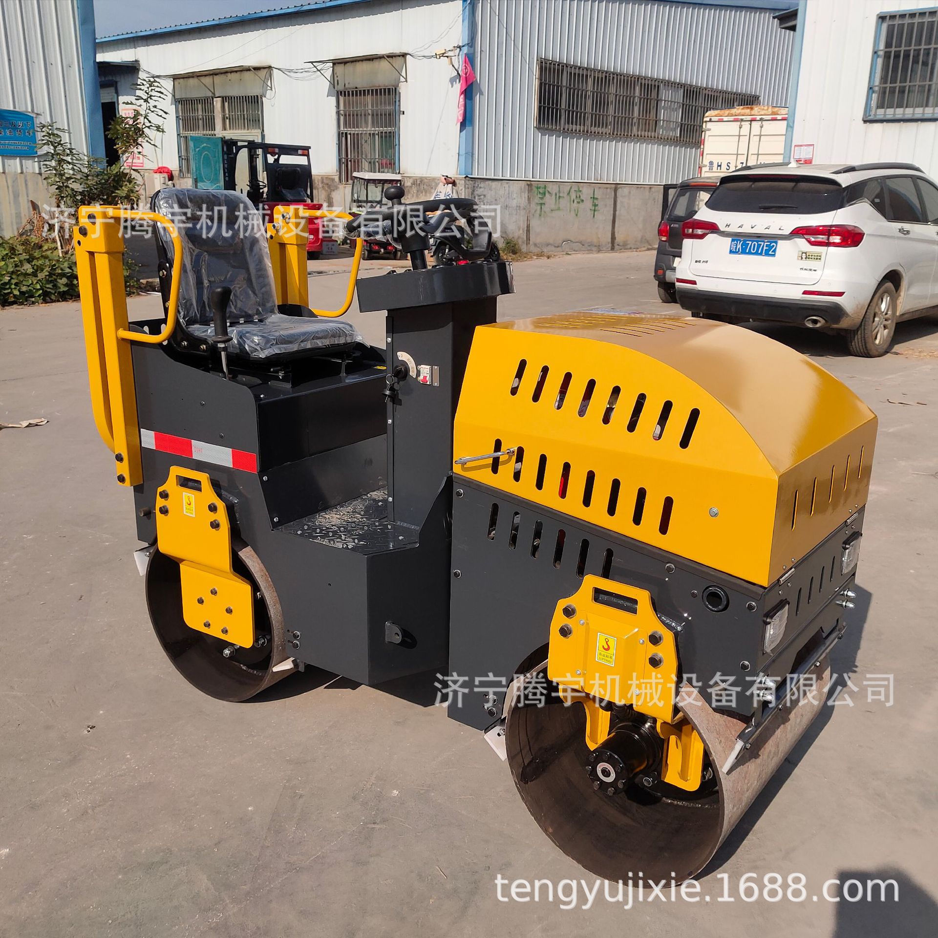 座驾式全液压双钢轮柴油压路机1吨现货价混凝土路面压实机 压道机