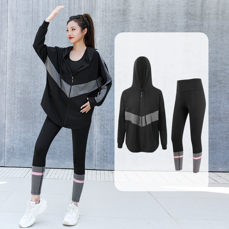 Sports demi-season jacket, quick dry long-sleeve for gym, yoga clothing, set, loose fit, for running, plus size