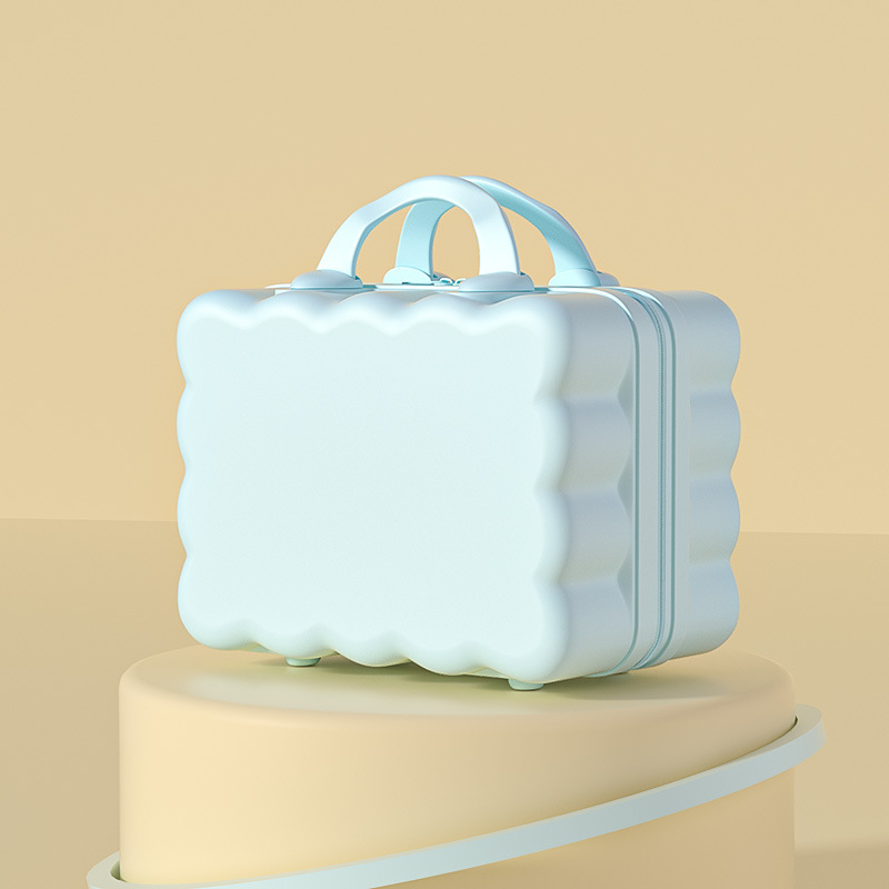 Mint blue [good appearance] / 14inch satchel cosmetic case