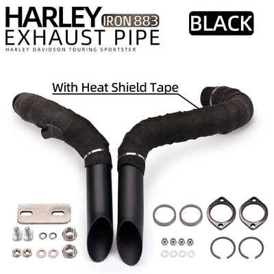 1200 48 Xl883N Ultra-Short – Exhaust pipe - matte-black-with-fireproof-cloth