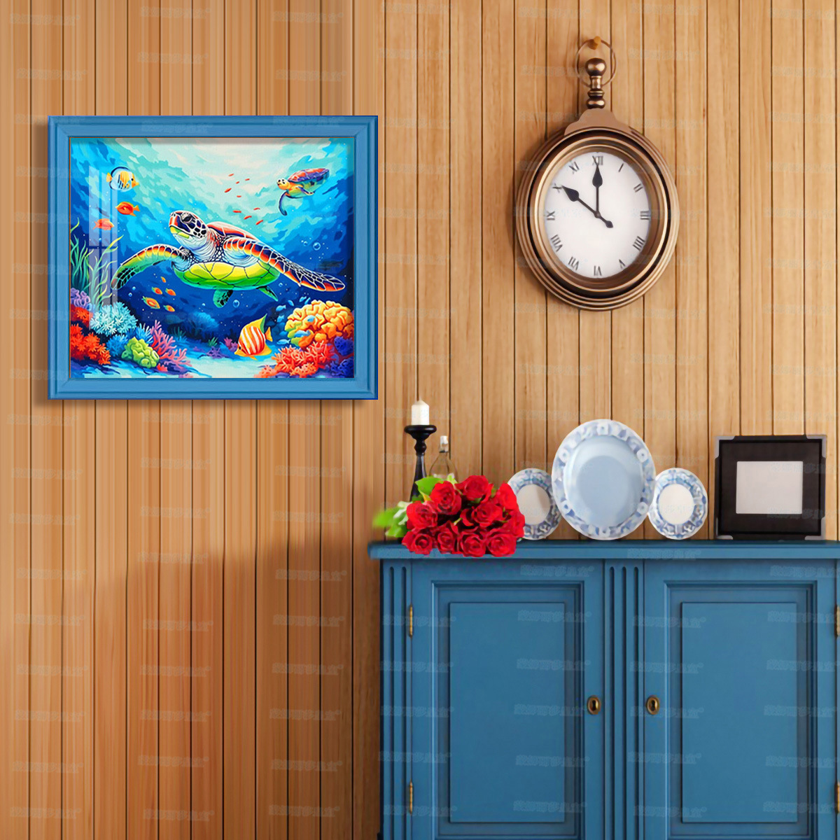 Mona Lisa real bordado de cruz tortuga de color hermoso sueño mar sala de estar decoración de puerta de entrada bordado de hilo a mano image 4