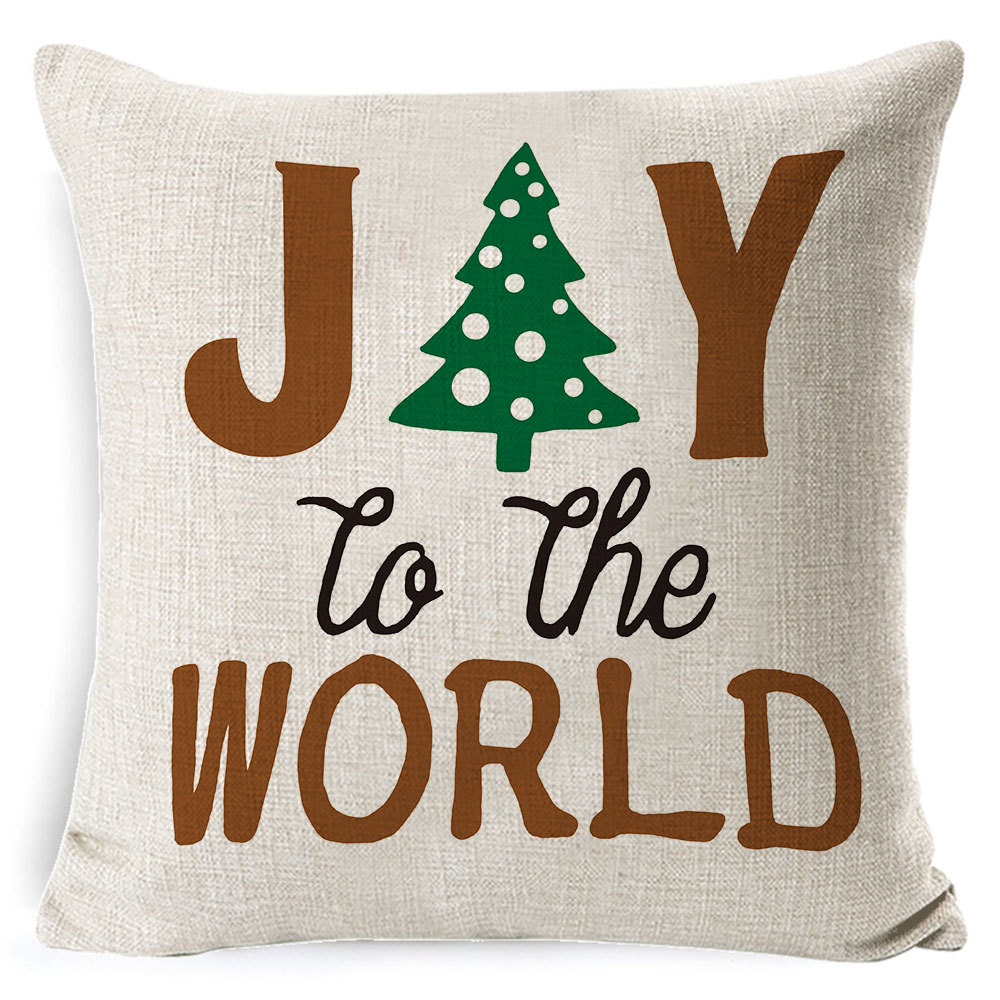 Amazon popular hogar suministros Navidad funda de almohada nórdico Plaid Lino cojín sofá