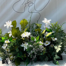 婚庆森系白绿仿真花挂花排婚礼求婚布置幼儿园道具假花球装饰干花