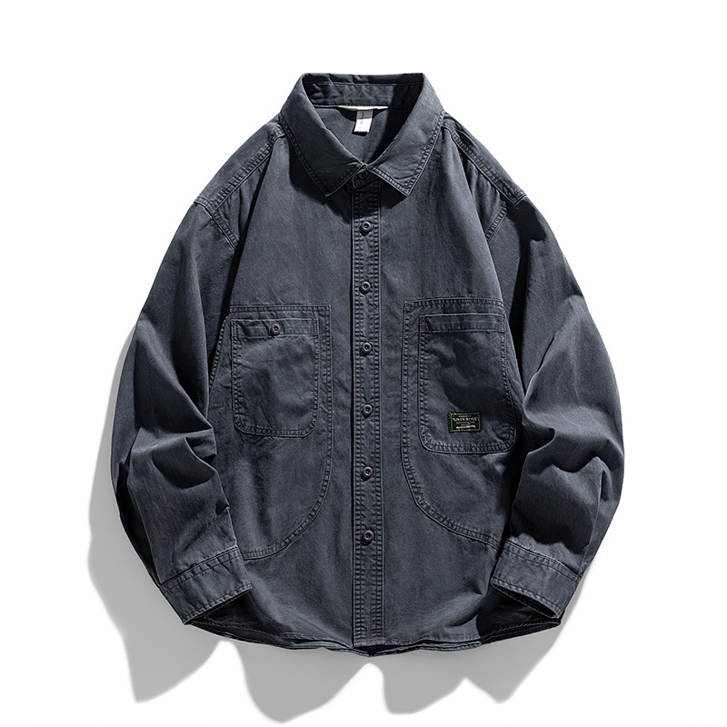 Men's Clothing Work shirt style jacket men's spring and autumn casual shirt fashion loose autumn and winter new cardigan jacket men_voghion.com