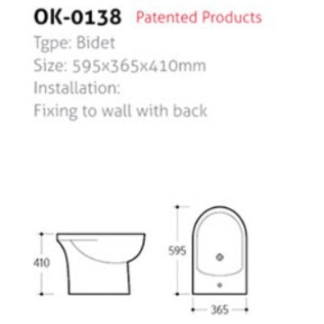 Bidé de Pie OK-0138 de Cerámica Manual para Baño