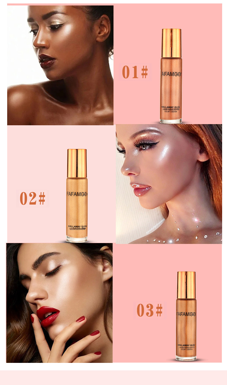 FAFAMOON Ball Υγρό Λάμψης Προσώπου για Ολόσωμο Λάμψη, Γαλάκτωμα Υψηλής Λάμψης για το Σώμα_voghion.com