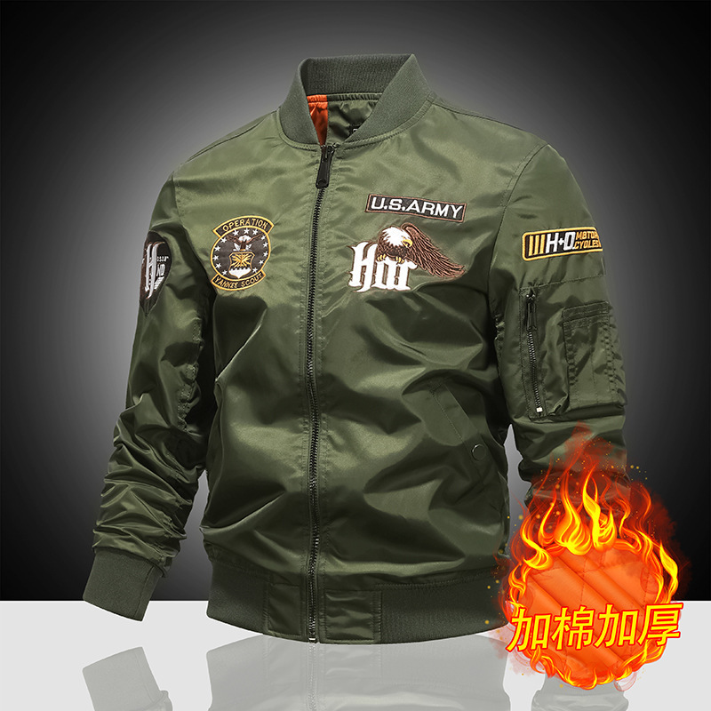 2237 flight jacket men live [plus cotton/thin] spring and autumn MA1 bomber jacket eagle coat plus size
