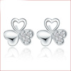 Silver fashionable earrings, wholesale, Korean style