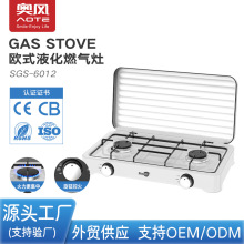 奥风 户外便携式露营煮饭灶具欧式简易炉外贸双灶带盖液化 燃气灶