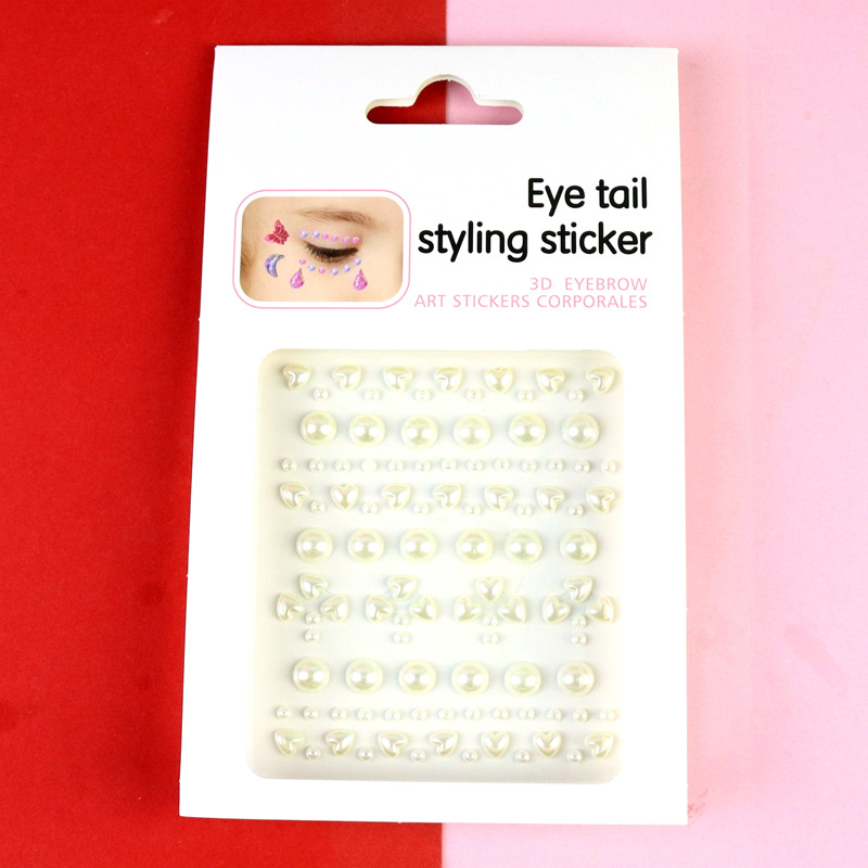 Transfronterizo AB diamantes coloridos joyas de maquillaje de ojos maquillaje facial pegatinas de diamante para niños espectáculo de escenario pegatinas faciales pegatinas de cristal perlas